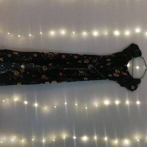 Off shoulder center slit floral dress